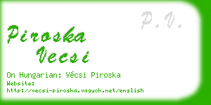 piroska vecsi business card